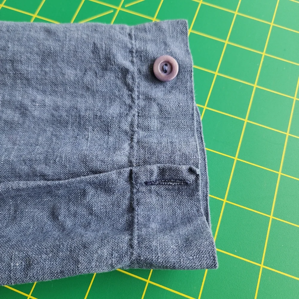 Flax Lightweight Long-Sleeve Linen Button Cardigan - Dusty Blue - Picture 5 of 12